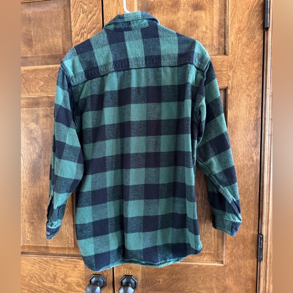 Work n' Sport Green and Black Buffalo Plaid Flannel Shirt - Men's Size Large - Picture 2 of 3